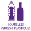 Bouteilles en verre et plastique